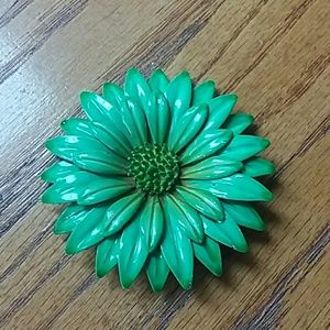 Vintage Large Metal Flower Brooch
